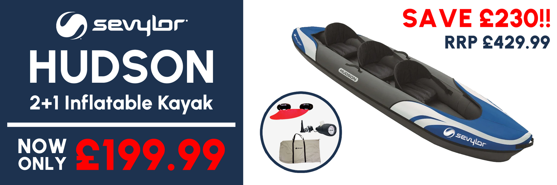 3 Seater Inflatable Kayaks - Sevylor Hudson