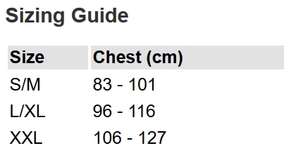 NRS Buoyancy Aid Size Chart